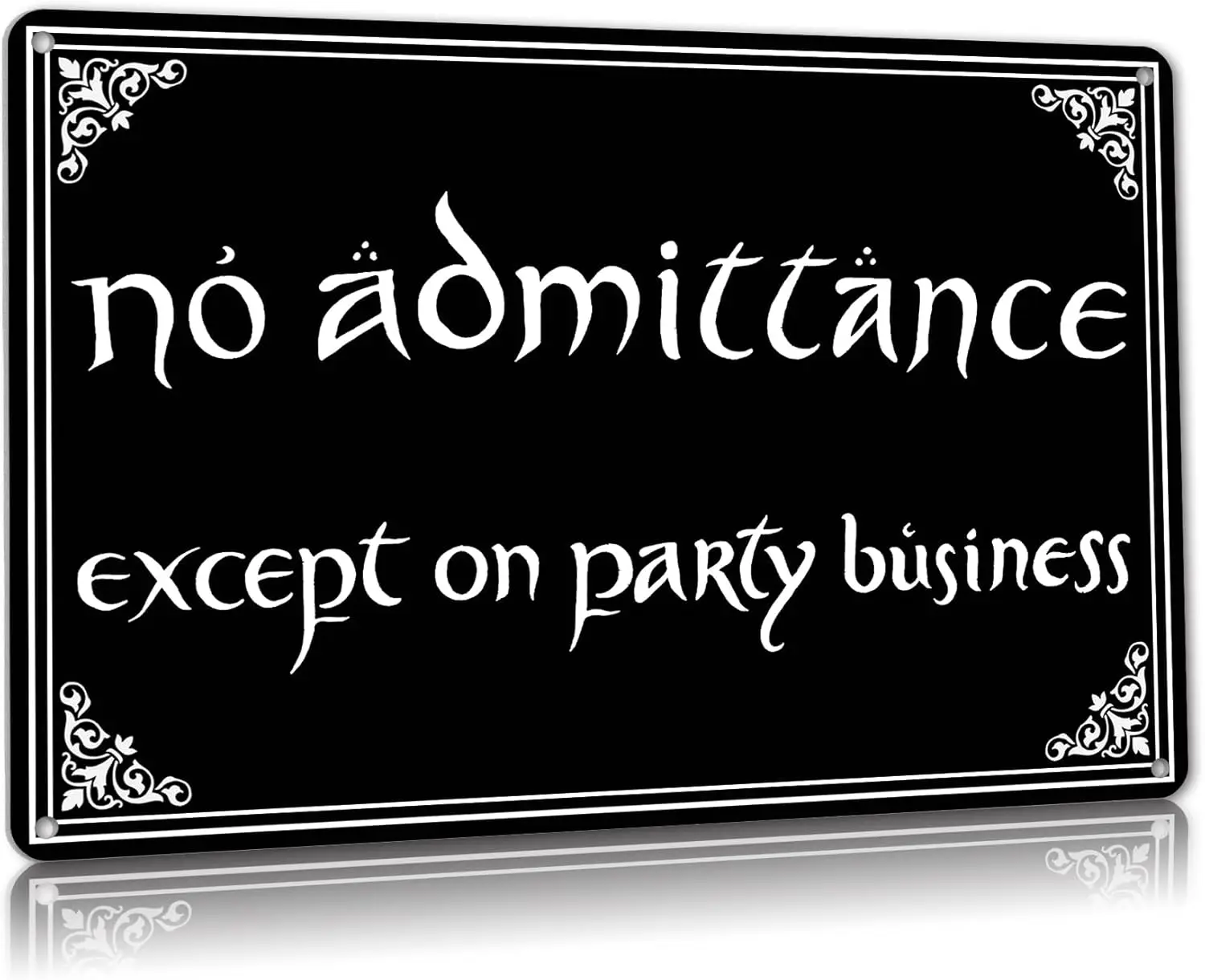 No Admittance Except on Party Business Door Sign Halloween Decor Funny Gothic Home Decor Man Cave Home Kitchen Metal Sign V sign