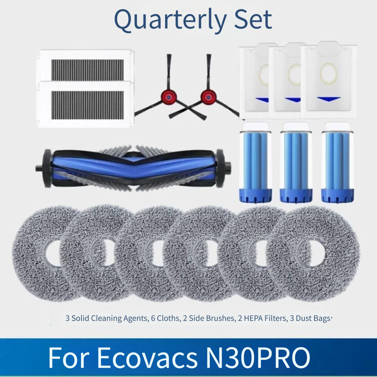 For Ecovacs N30PRO Robot Vacuum Solid Cleaning Agent Refills 1/3/6 Pack Multiple Package Content Options Available