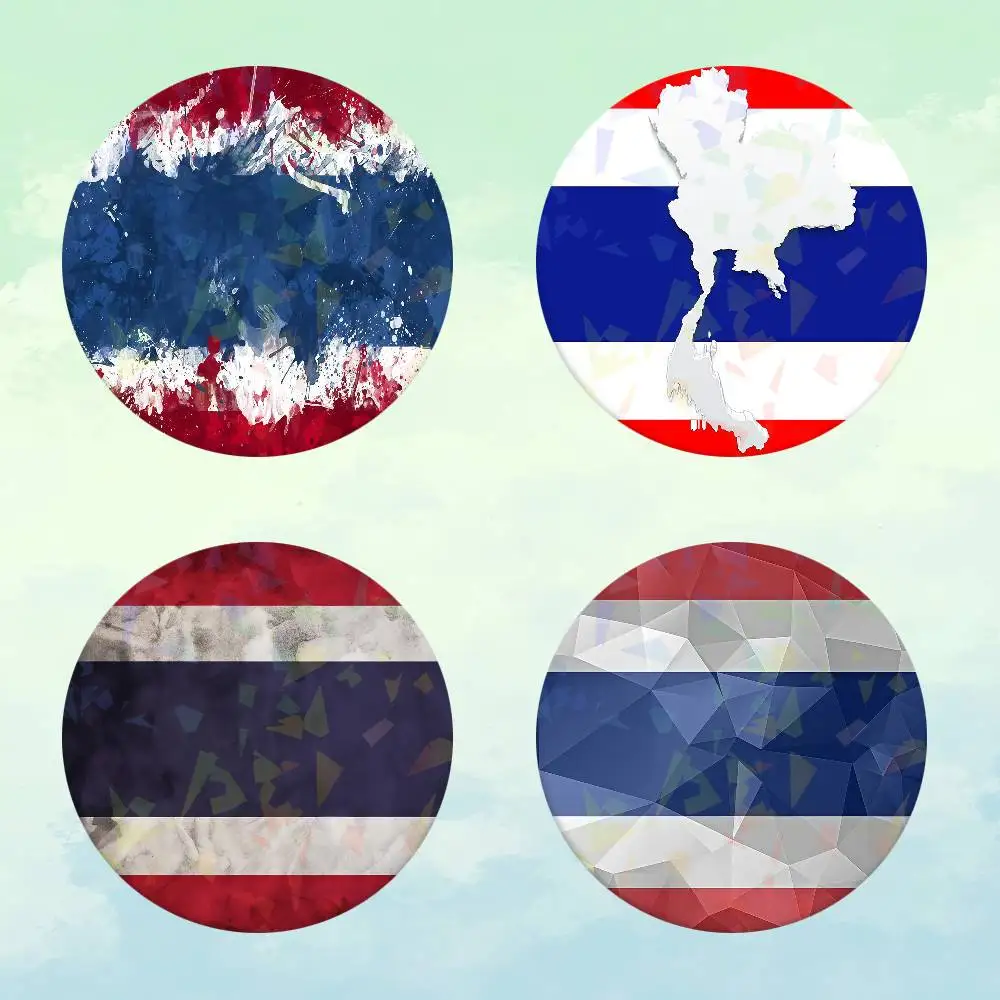 Anstecknadel mit Thailand-Flagge, weicher Knopfverschluss, leuchtend bedrucktes Symbol, Geschenk für Freunde, Abzeichen, Kragenbrosche, Reversnadel aus Metall