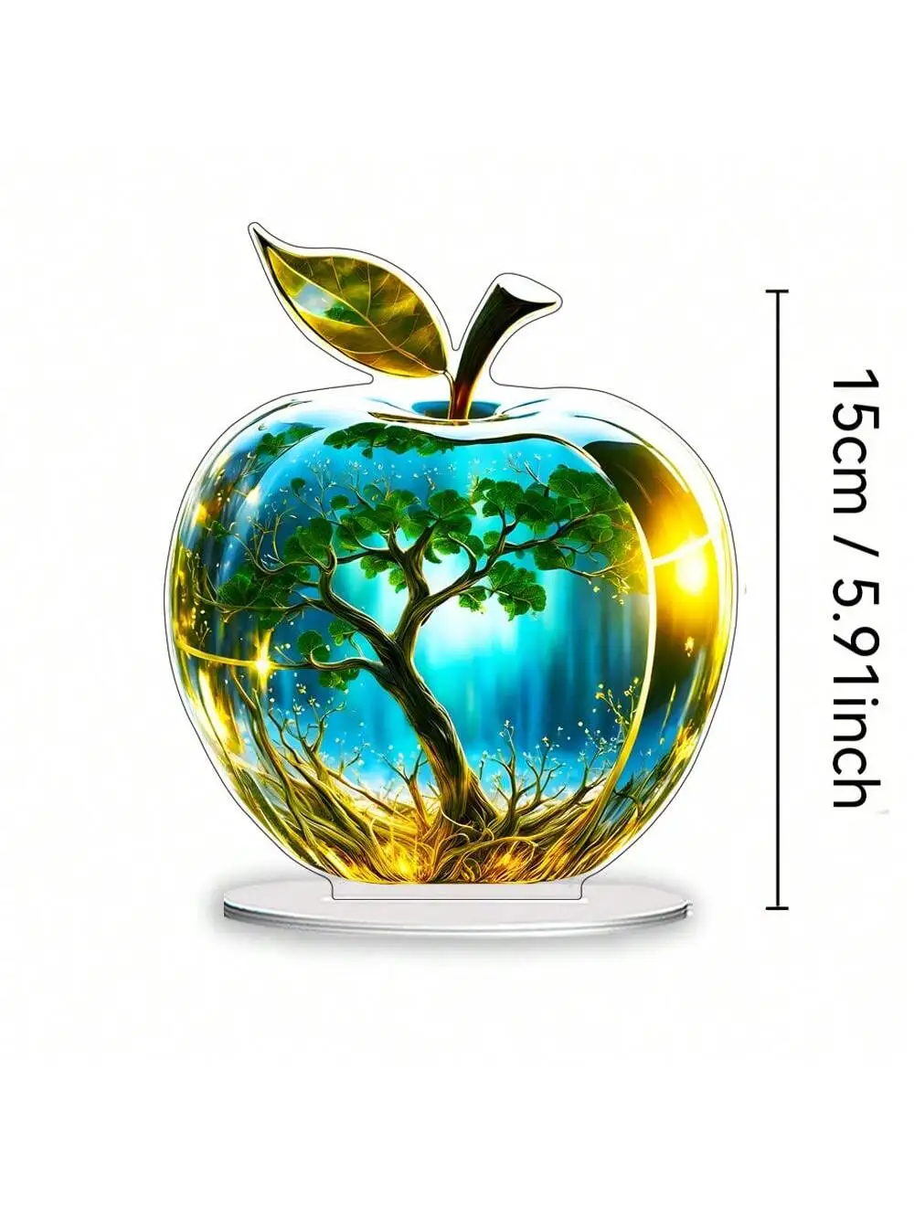 1 Stück Kristall-Apfel Dekorative Desktop-Statue Sammlerstück Heimdekoration Geeignet für Bürodekoration Festliche Dekoration Geschenke – Detail 8