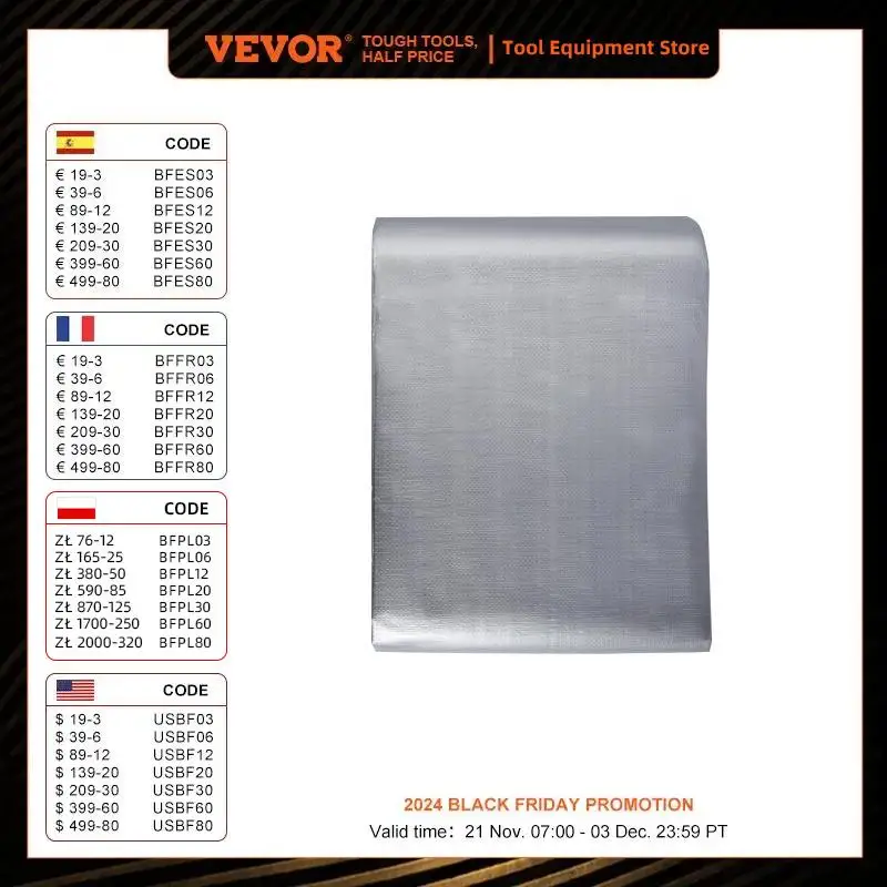 VEVOR Heavy Duty Tarp 16 Mil Thick Waterproof Tear Proof Poly Plastic Tarps Cover Multi-Purpose Outdoor Tarpaulin for Truck