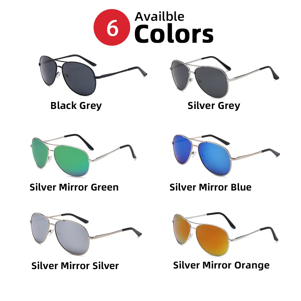 VIVIBEE Metall Polarisierte Sonnenbrille Männer Pilot Spiegel Luftfahrt Fahren Brille Klassische Angeln mit UV400 Frauen Vintage Sonnenbrille – Detail 7