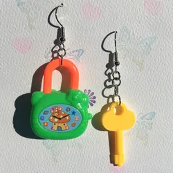 Lock Key Earrings handmade gifts Statement Edgy earrings fashion 2022 woman y2k Kfashion