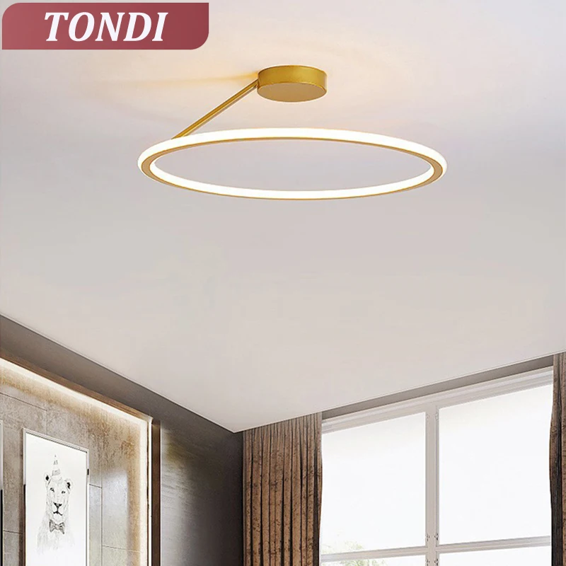 

Modern Simple Led Ceiling Chandelier Round Bedroom Lamp For Dining Room Study Room Decoration Luster Light Fixtures