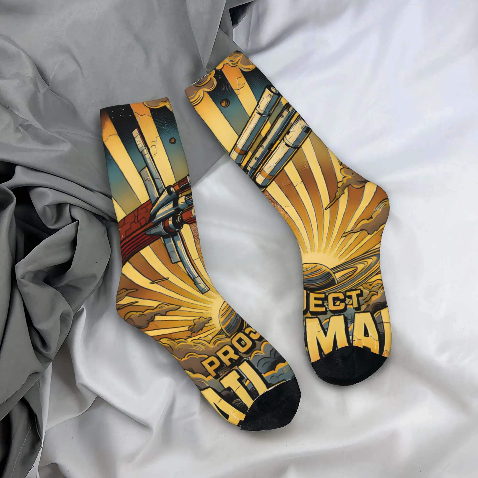 Colorful Project Hail Mary Amaze Soccer Socks  Polyester Crew Socks for Women Men Breathable