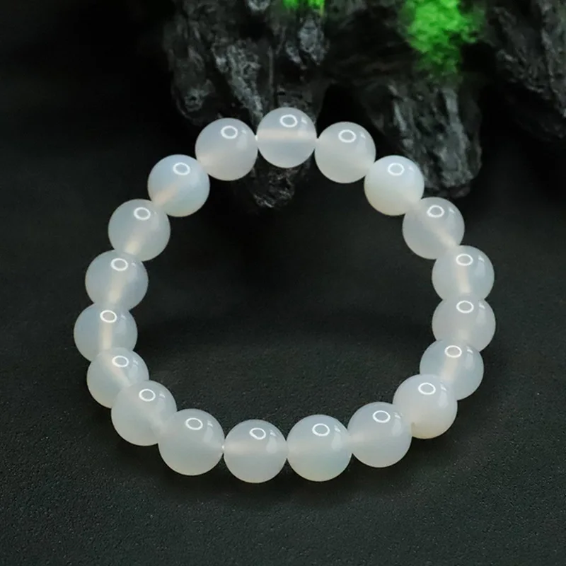 White agate bracelet, lychee frozen bracelet.