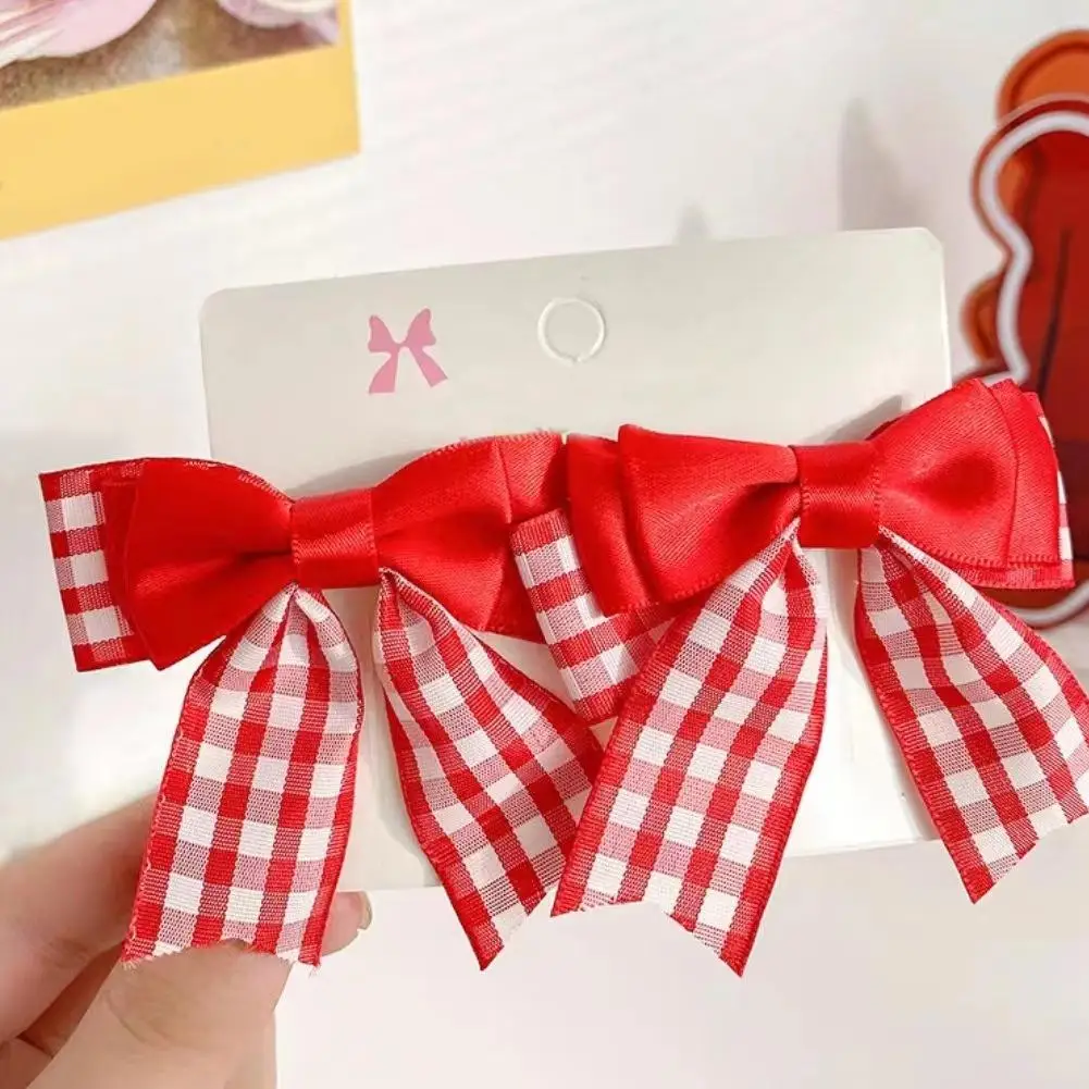 Strawberry Bow Hair Clip Sweet Bowknot Cute Korean Girls Female Hairpin Fashion Barrettes Lovely Headwear Hair Grip Bobby Pin