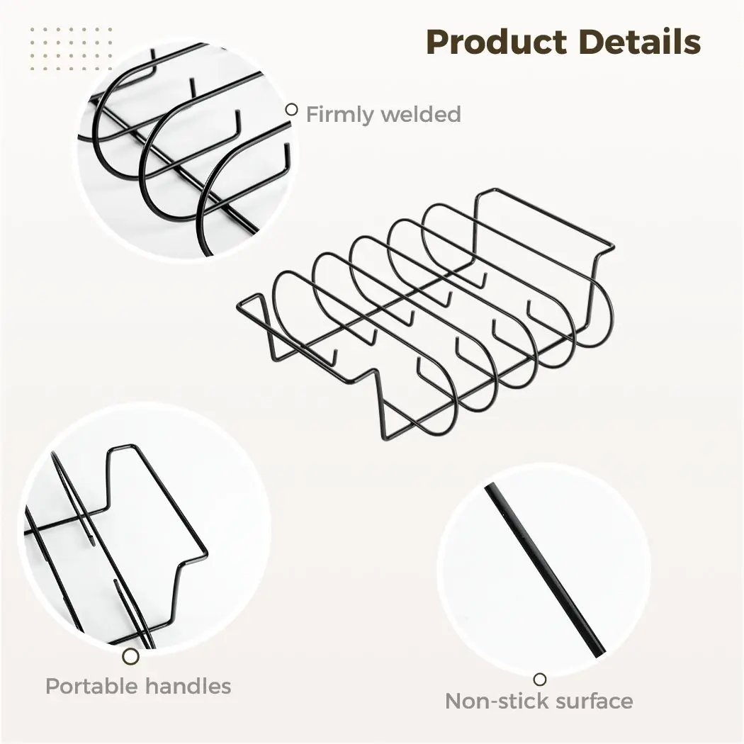Metal Rib Rack Iron Rib Grilling Holder Barbecue Meat Rack For Smoking Roasting Barbecue Meat Roasting Grilling Rack Gas Grill