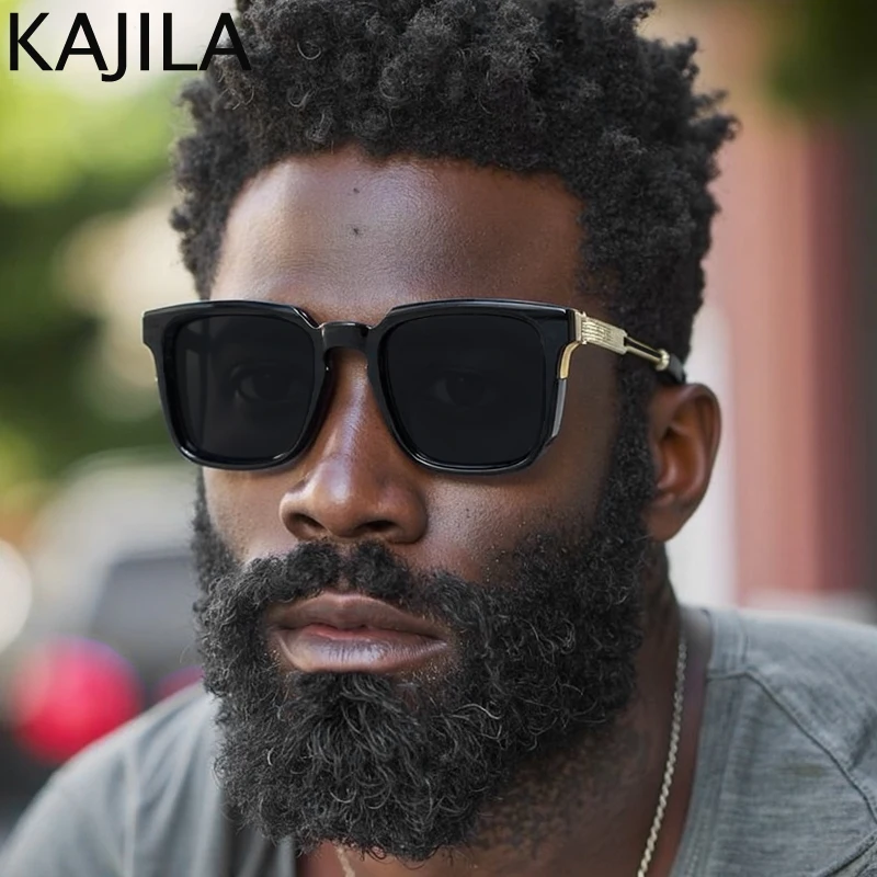 

Polarized Retro Square Steampunk Sunglasses Men 2025 Luxury Brand Classic Driving Punk Sun Glasses For Male Travelling Shades