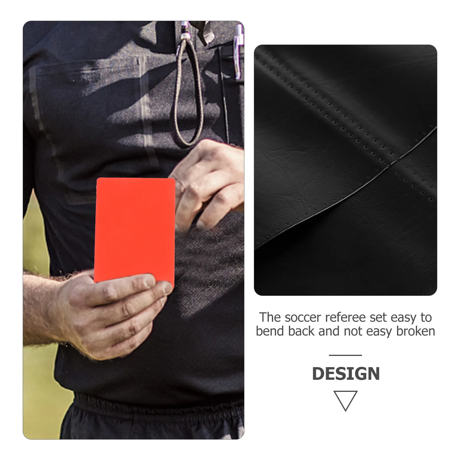 4Sets Football Referee Tools Professional Soccer Cards Set with Portable Wallet for Red Yellow Cards