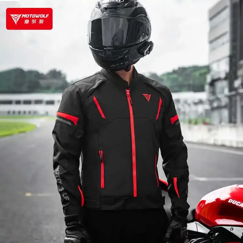 MOTOWOLF Motorcycle Jacket Man Riding Suit Waterproof Windproof Four Seasons Universal Keep Warm and Insulated Anti-fall Jacket