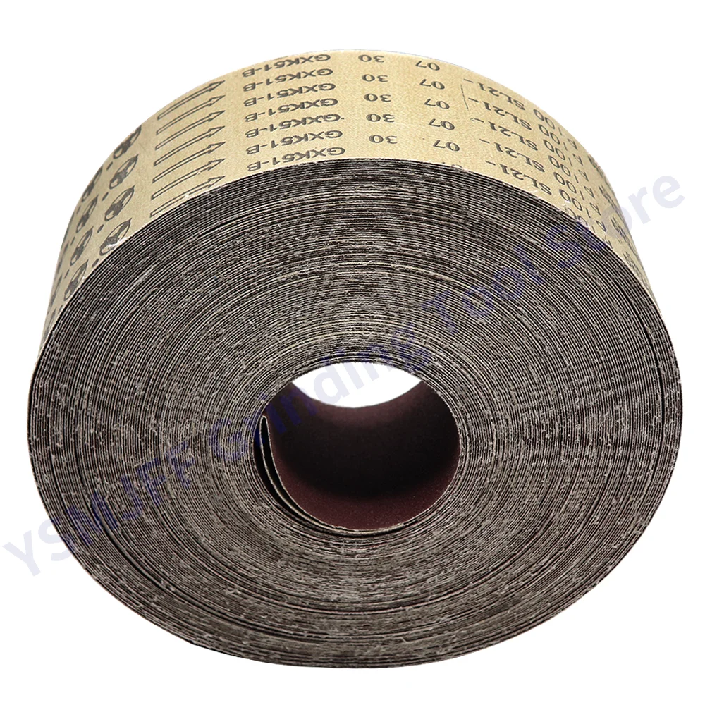 5M 4 Inch 100mm Wide Sandpaper Roll 60-800 Grits Aluminium Oxide Abrasive Hard Cloth Backing Emery Cloth Roll for Drum Sanders