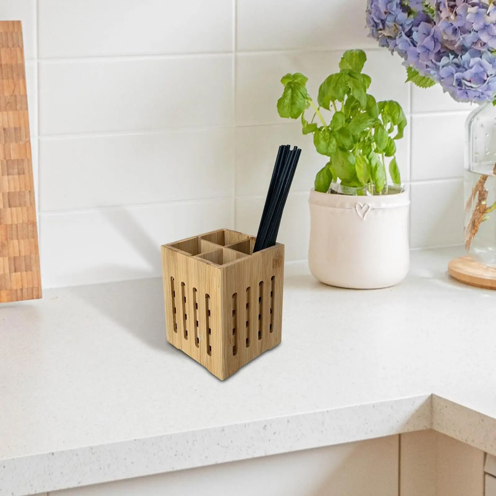 

Chopstick Rack Four Grids Chopsticks Holder Silverware Utensil Organizer Basket Storage Organizer Draining Cage Drainer Rack