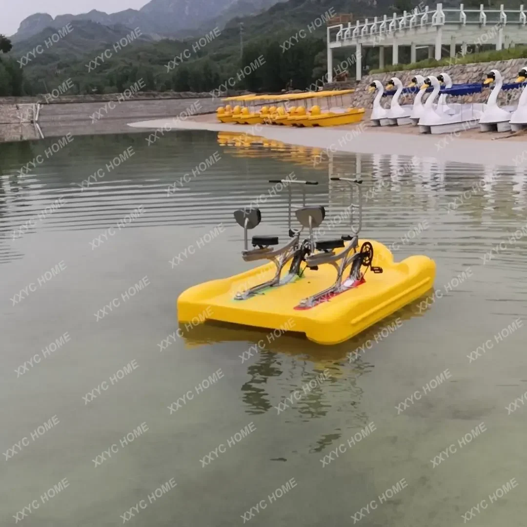 Thickened Water Bike Pedal Park Water Pedal Boat Scenic Spot FRP Pedal  Water Sightseeing Boat