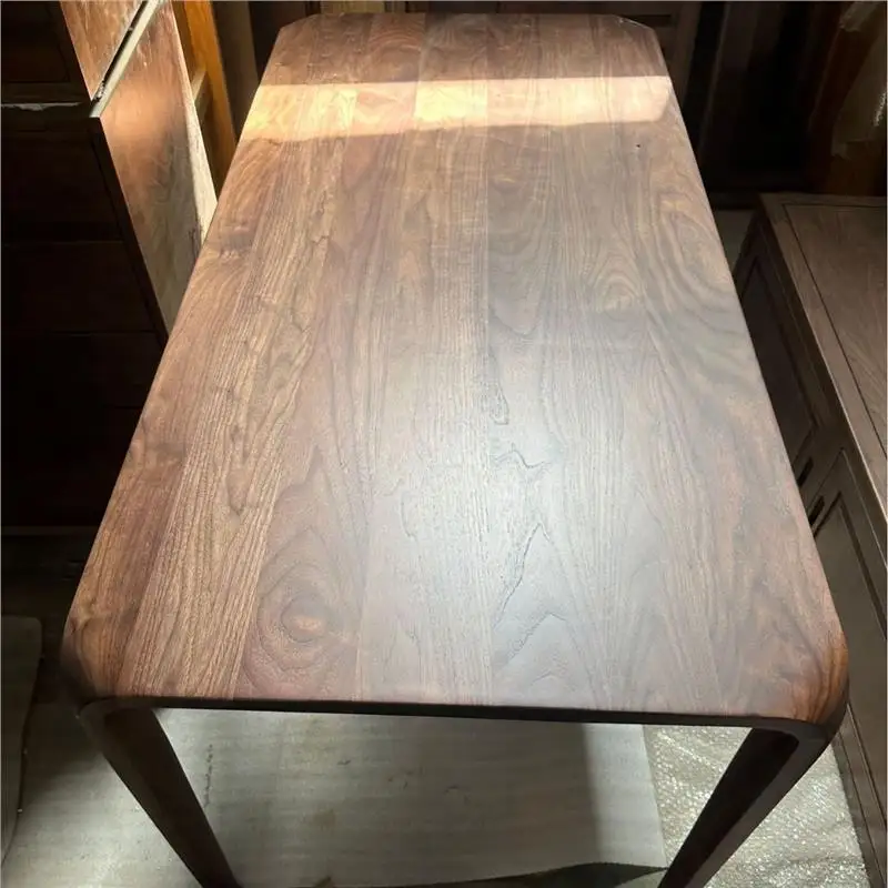 Nordic toda a madeira maciça mesa de jantar nogueira preta retangular casa restaurante mesa de jantar simplicidade moderna