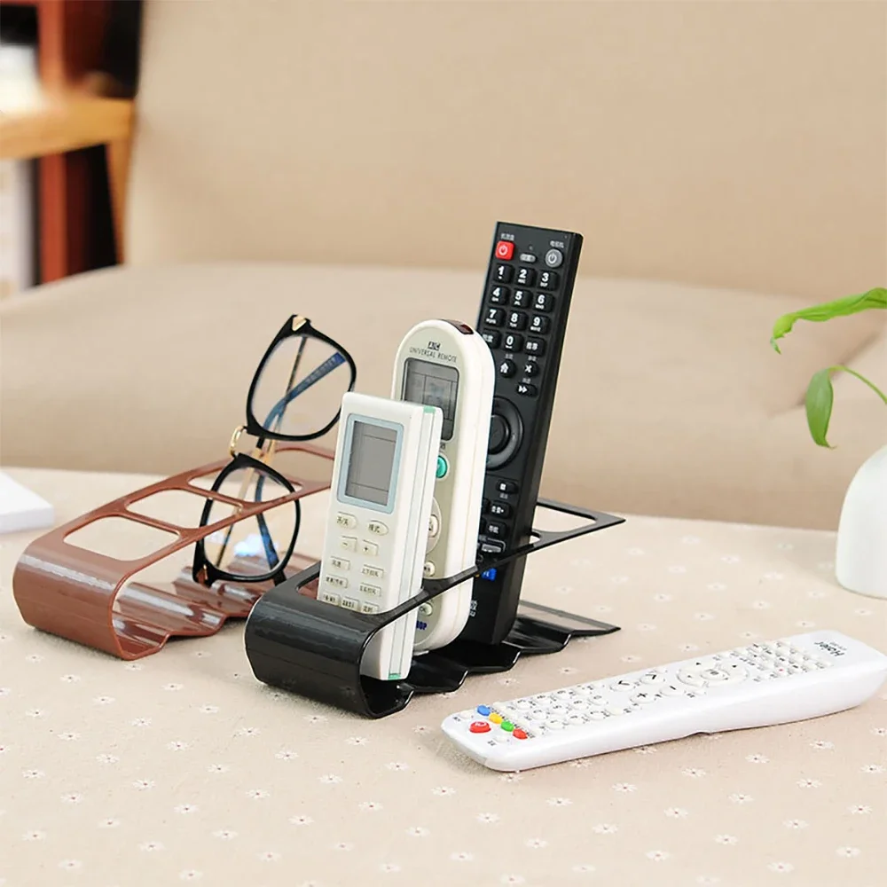 4 Slots Plastic Remote Control Holder Organizer Home Appliance Desktop Phone Holder Home Sundries Rack and Storage Organiser