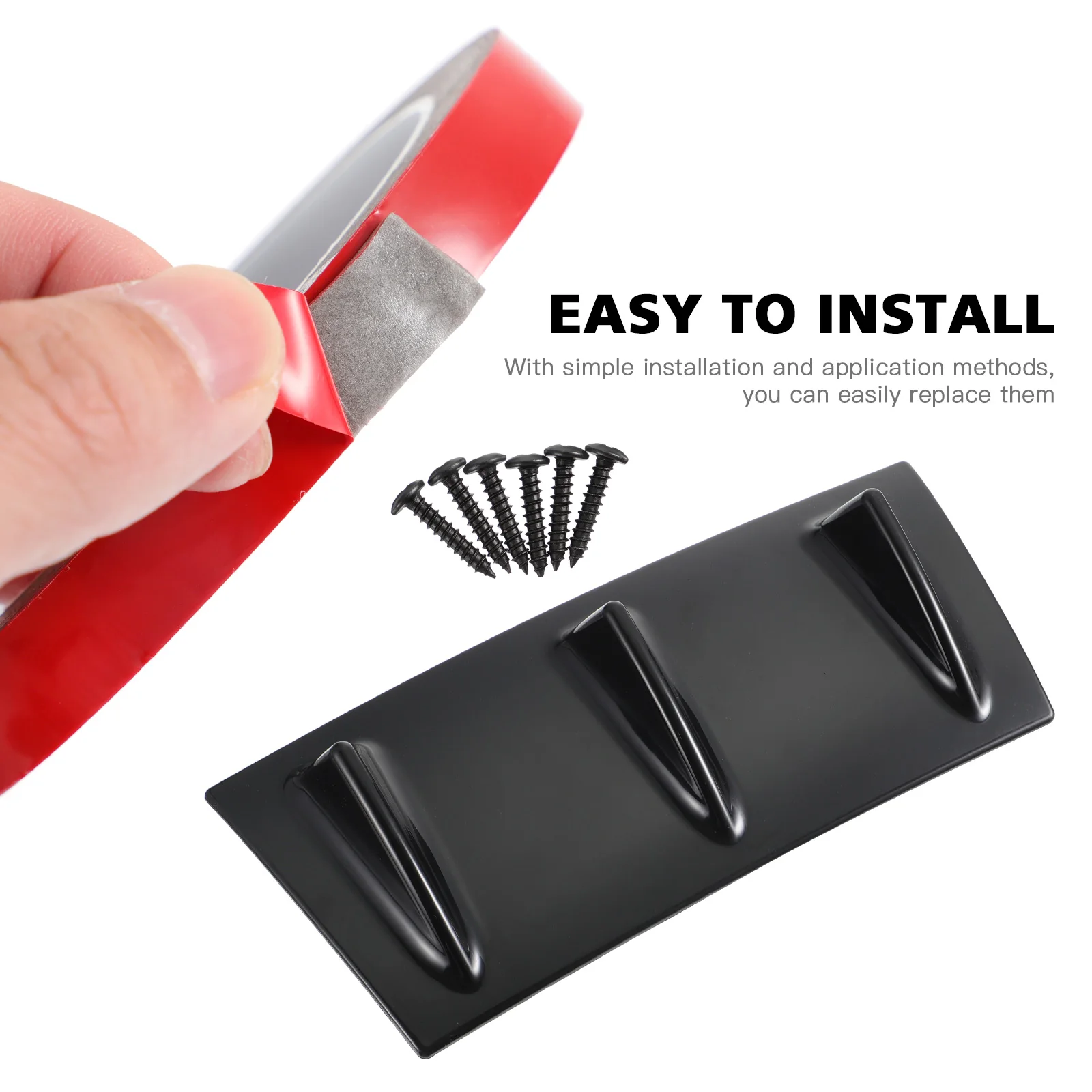 

Car Rear Spoiler ABS Black Universal Car Back Bumper Spoiler Diffuser Lip Noise Reduction Stable Driving Accessories Decor