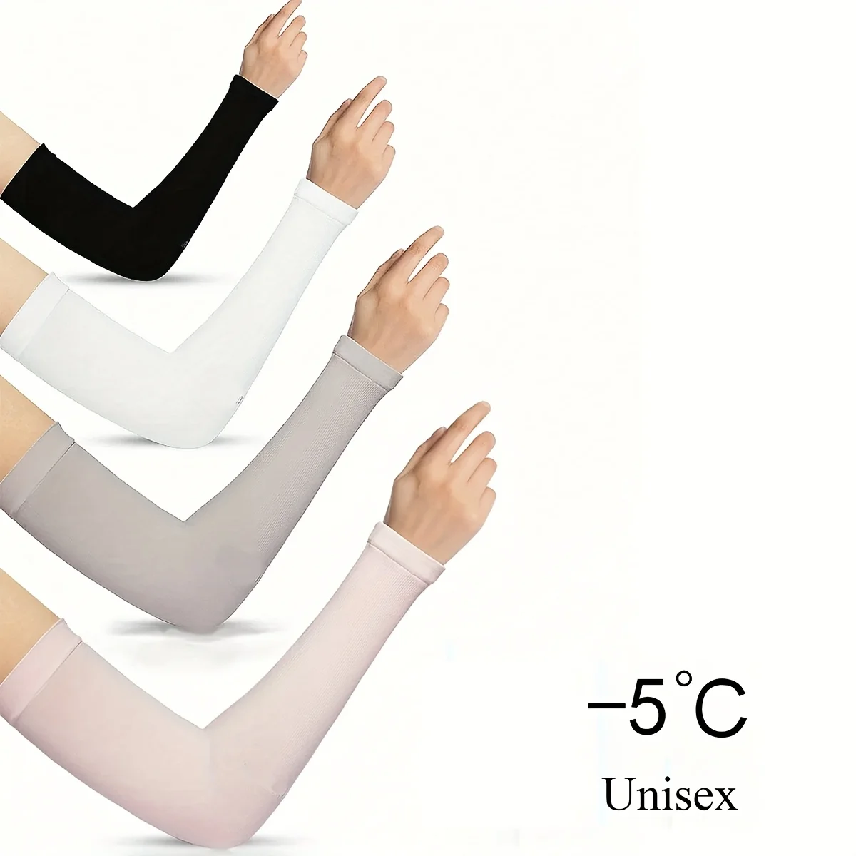 

One-pair women's black and white skin gray multi-color straight fabric sunscreen cold silk cool sleeve suitable for cycling outdoor seaside vacation