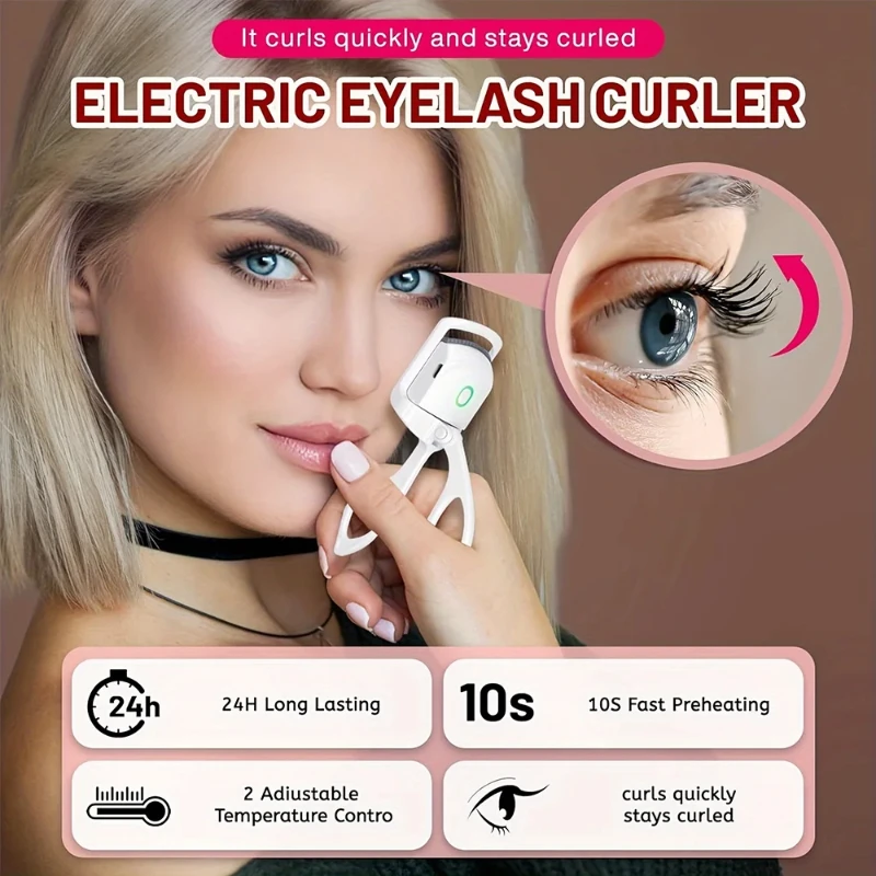 Recourbe-cils électrique Rechargeable, Portable, chauffage rapide, Compact et sûr pour voyage, sac de maquillage, usage quotidien à domicile, outil de beauté, nouveau