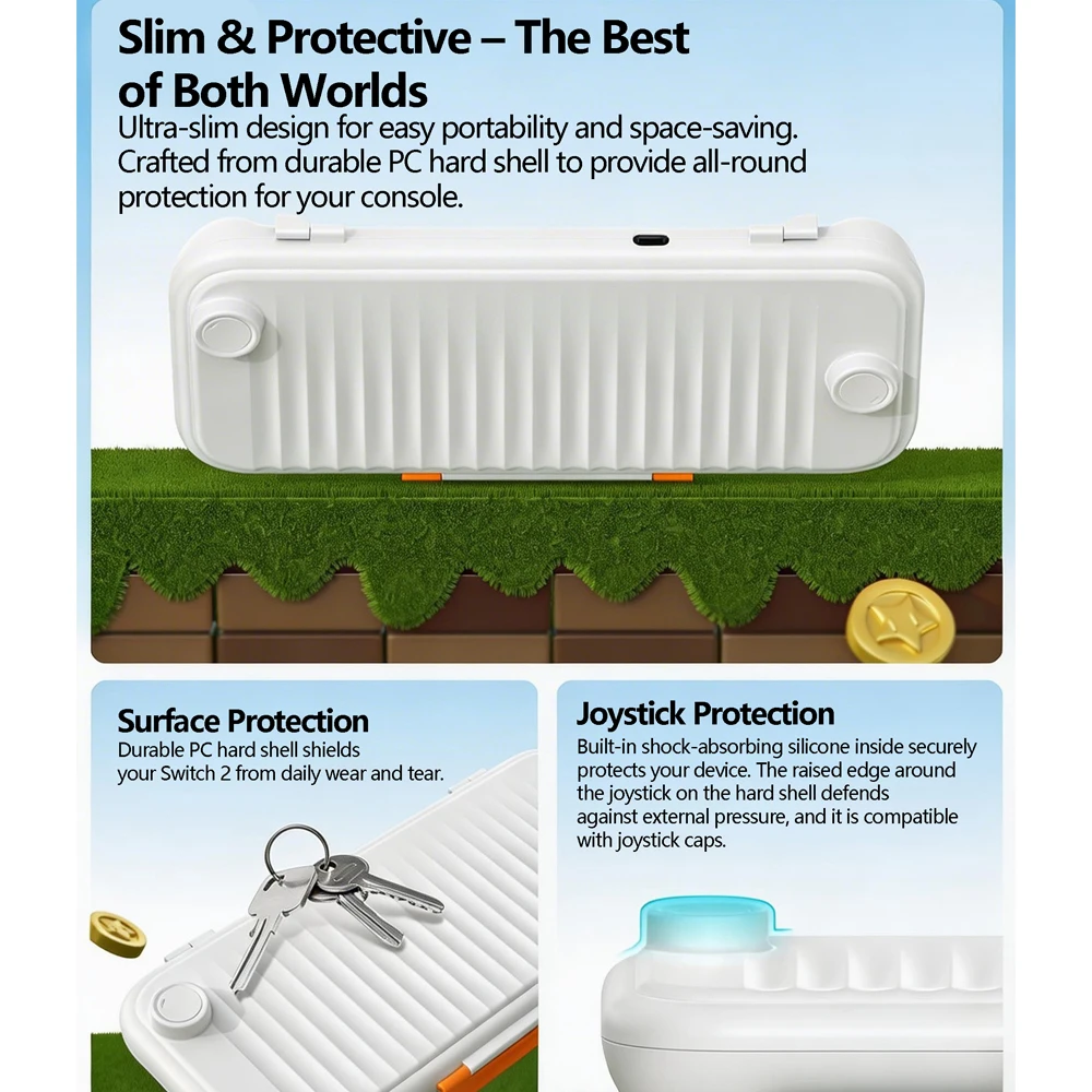 

Case For Switch2, Hard PC Protective Cover with Anti-Slip Matte Finish,Reserved Charging Port,Ultra-Thin Portable Carrying Case