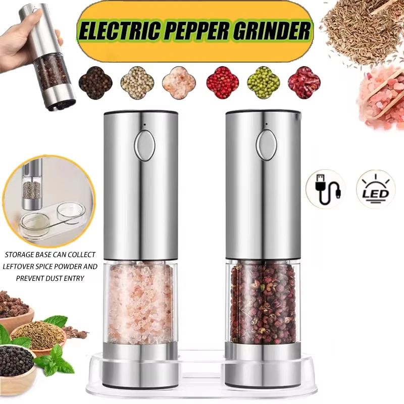 

Электрическая мельница для перца, мельница для специй, свежемолотая морская соль, сычуаньский перец, черный перец, мозоли, шлифовальная банка из нержавеющей стали