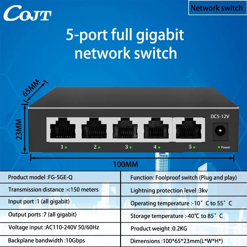 

5/8/16/24port Gigabit Switcht 100/1000mbps Gigabit Switch Enterprise-grade Switch, Monitoring Network Cable Splitter, Metal Body