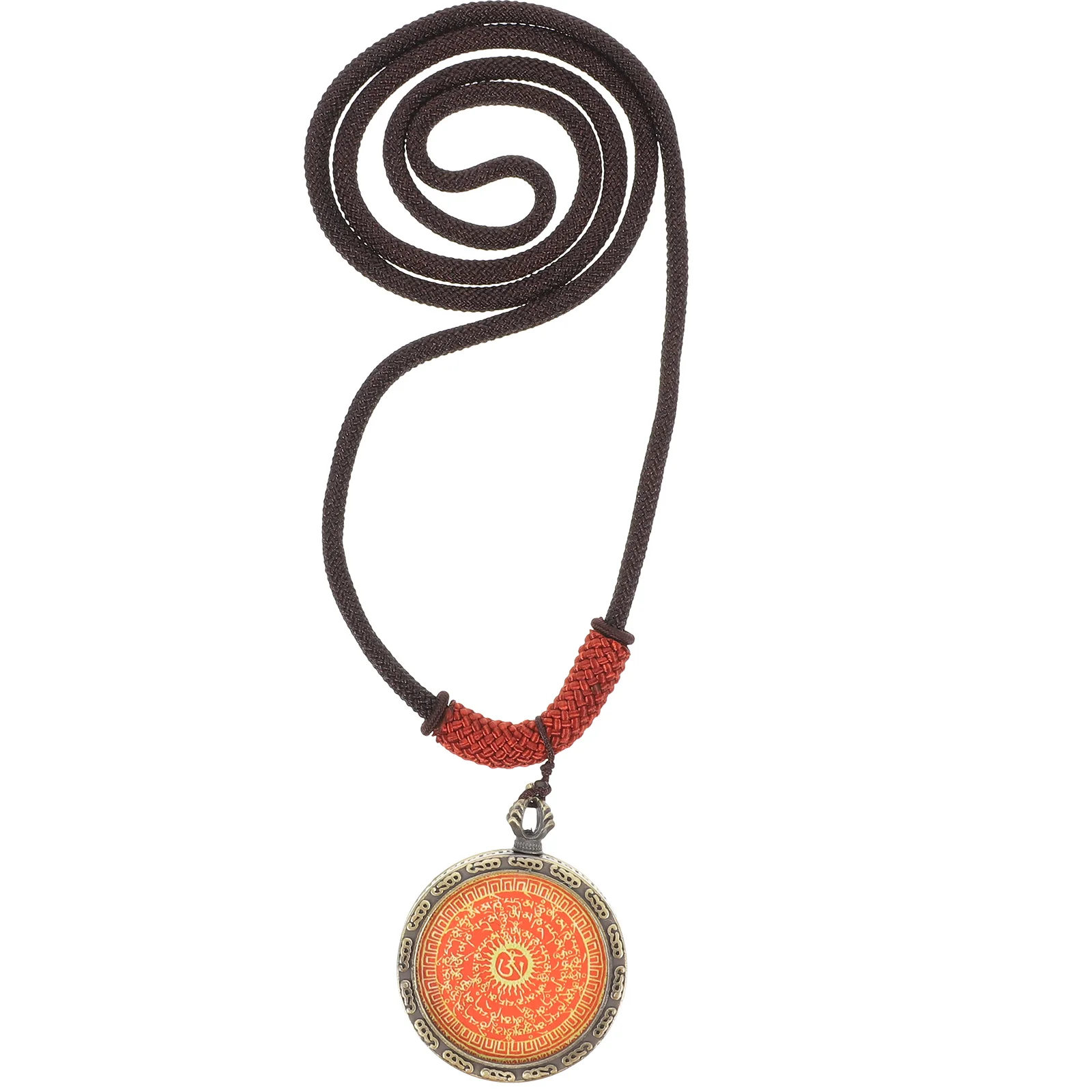 

Tibetan Thangka Mandala Pendant Necklace for Men Women Vintage Clavicle Decor Festival Party Gifts Elegant Accessories Simple