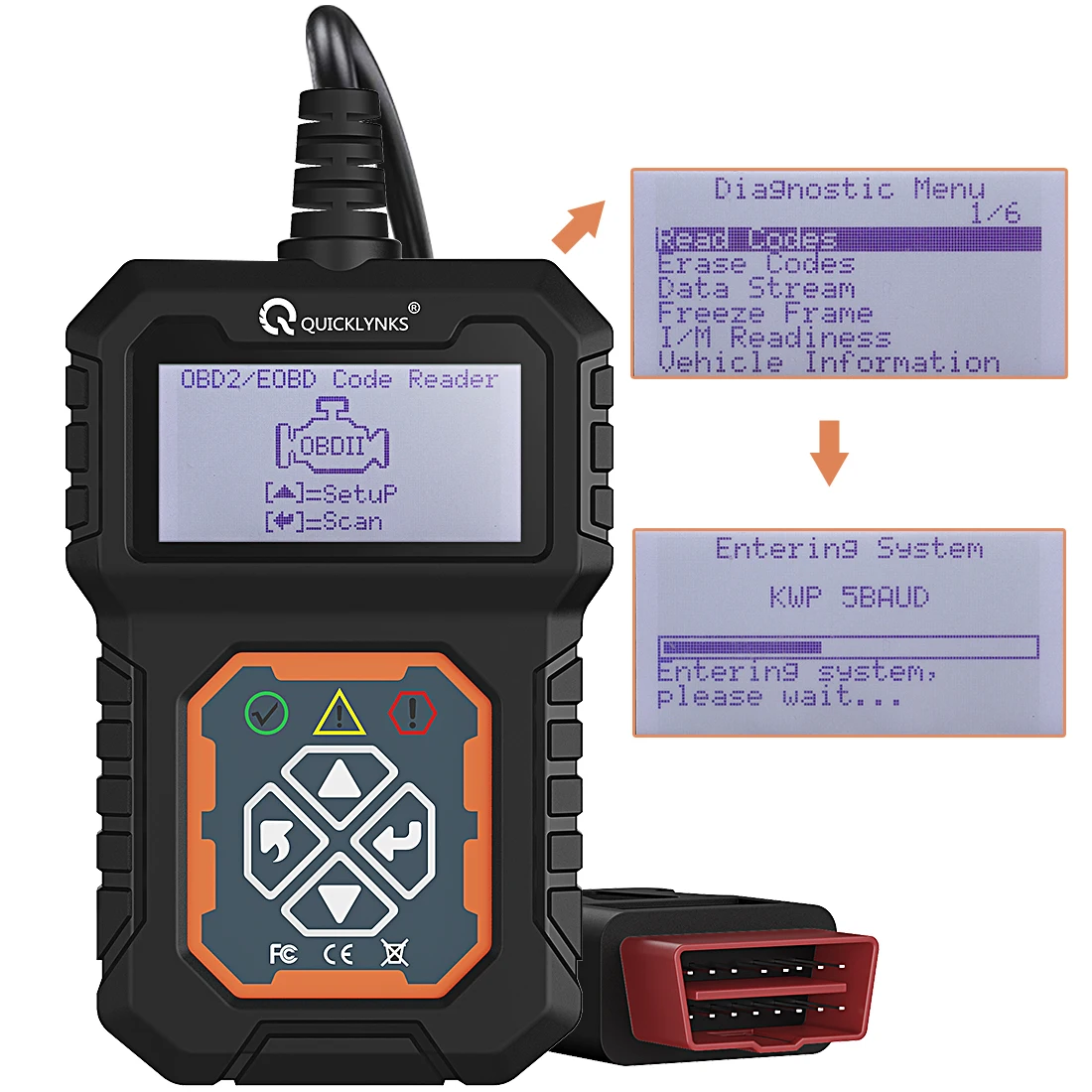 

QUICKLYNKS T31 OBD2/EOBD Car Scanner Check Auto Engine System Diagnostic Tools Automotive Professional Code Reader Scanner