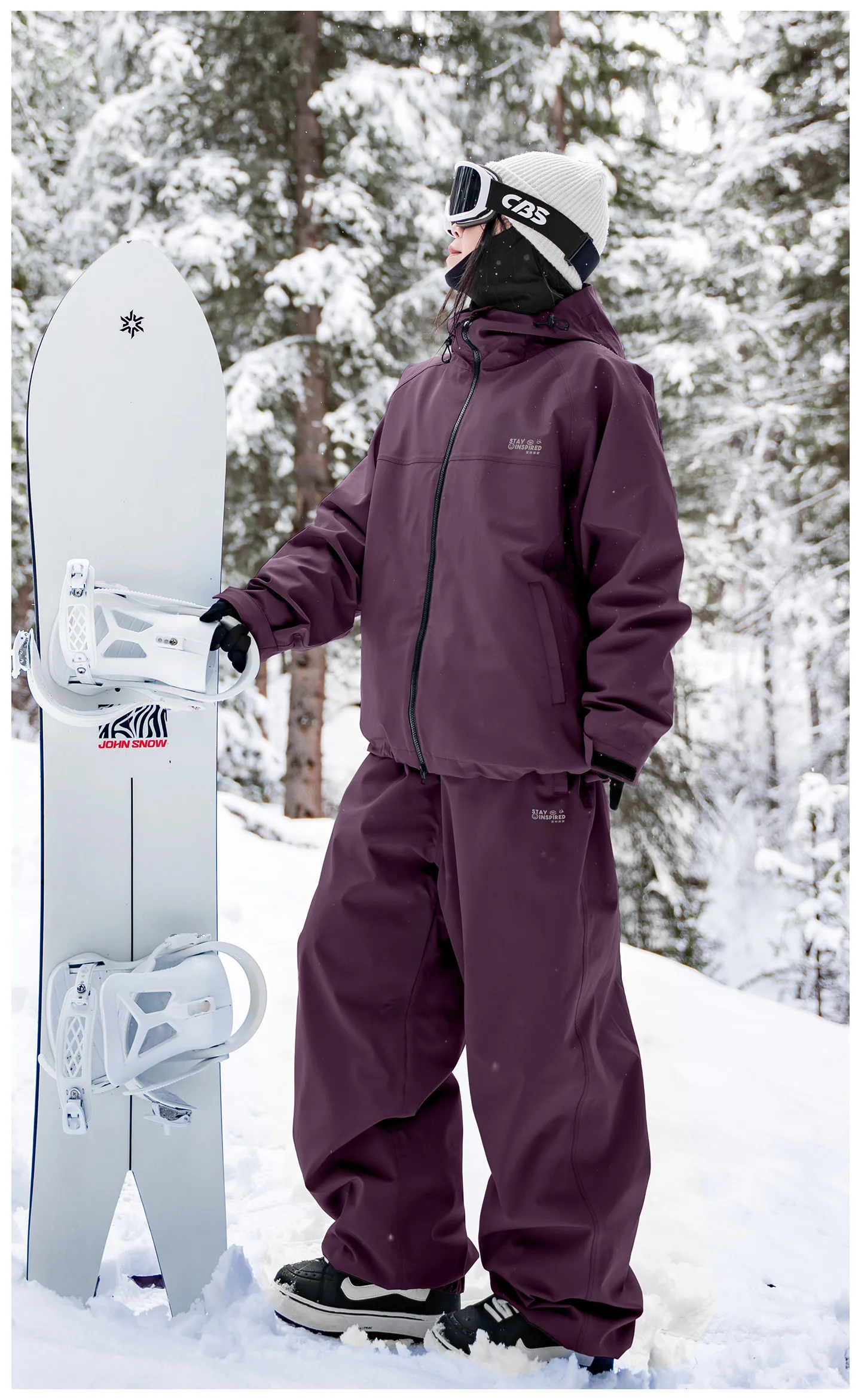 John Snow 2025 Neuer Ski-Anzug für Paare, Einzel- und Doppelmodell, locker geschnitten, wasserdicht, wärmeisolierend, Skihose und Skijacke – Detail 37