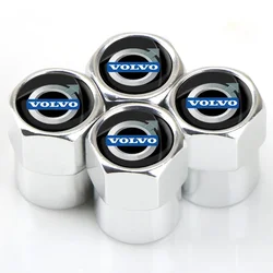 4Pcs/Set Car Wheel Tire Valve Caps Metal Stem Cover For Volvo Volvo XC90 S60 V40 XC60 S80 S40 V70 V50 S90 T6 V60 V90 XC40