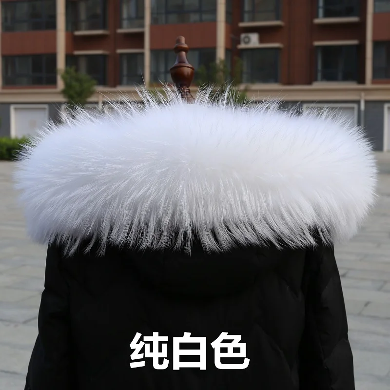 100% Natural Fur Collar Real Raccoon Fur Women Scarves Winter Coat Neck Cap Fur Trim Collar Long Warm Genuine Fur Scarf