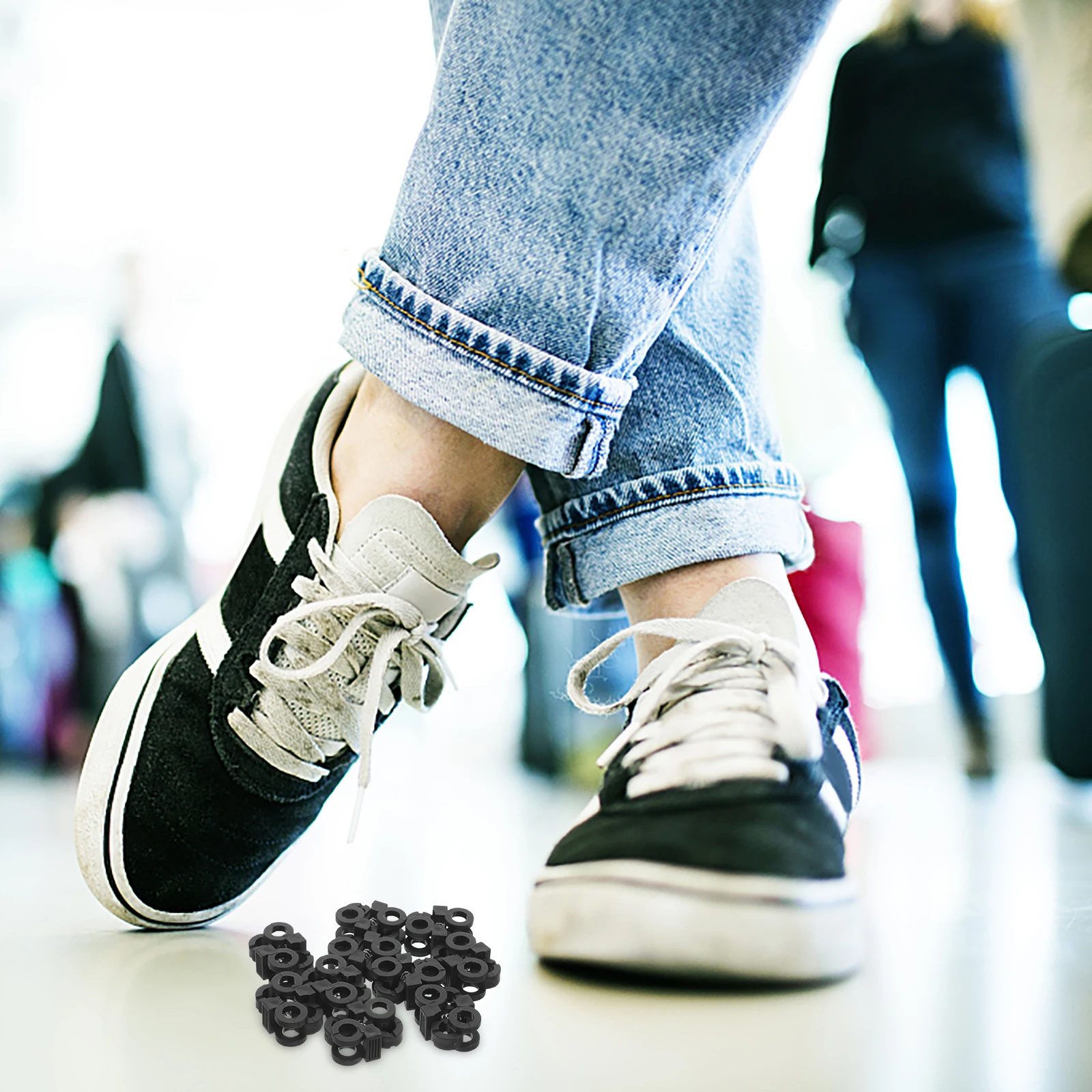 10 pezzi Porta fibbia per lacci Lacci sportivi Lacci di ricambio con serratura per scarpe da ginnastica Clip per scarpe Adulti e donne