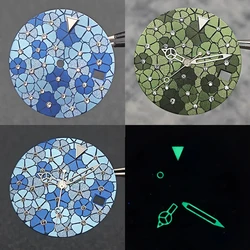 28.5mm Watch Dial Flower Texture Watch Faces with Skeleton Hands Watch Modification Accessories for NH35/NH36/4R/7S Movement