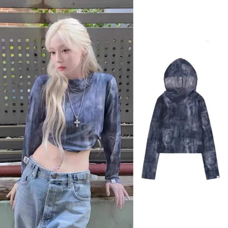 

Korean Denim Y2K Hoodie Pants Set Women Star FACB Hoodie Millennium Hooded Thin T-shirt Gold Sun Jacket Style Unisex Suit New