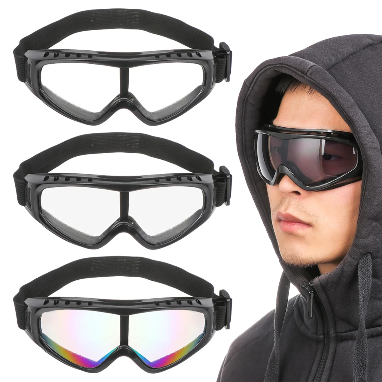 Winter Windproof Skiing Glasses Lens Frame Sunglasses Snowboard Moto Cycling Outdoor Sports Eyewear Glasses UV400 Glasses Unisex