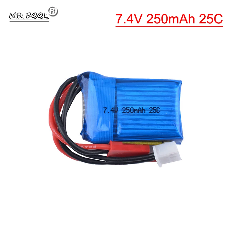 7.4V 250mAh 25C 2S Short Card li-po batteria per Mini telecomando arrampicata auto 1/35 Rc Mini elicottero mini mosquito Car