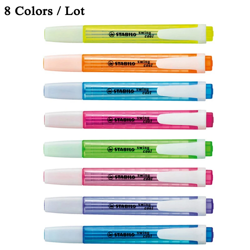 Stabilo Swing Cool Highlighter Pen Permanent Subrayadores Color Pastel Markers Journal Supplies Fosforlu Kalem Stationery