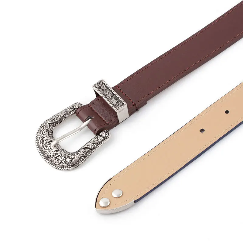 Women\'s Adjustable Boho Wetern Belt Fashion Jeans Belts for Female Roud Buckle Cinturones Para Mujer Ceinture Femme
