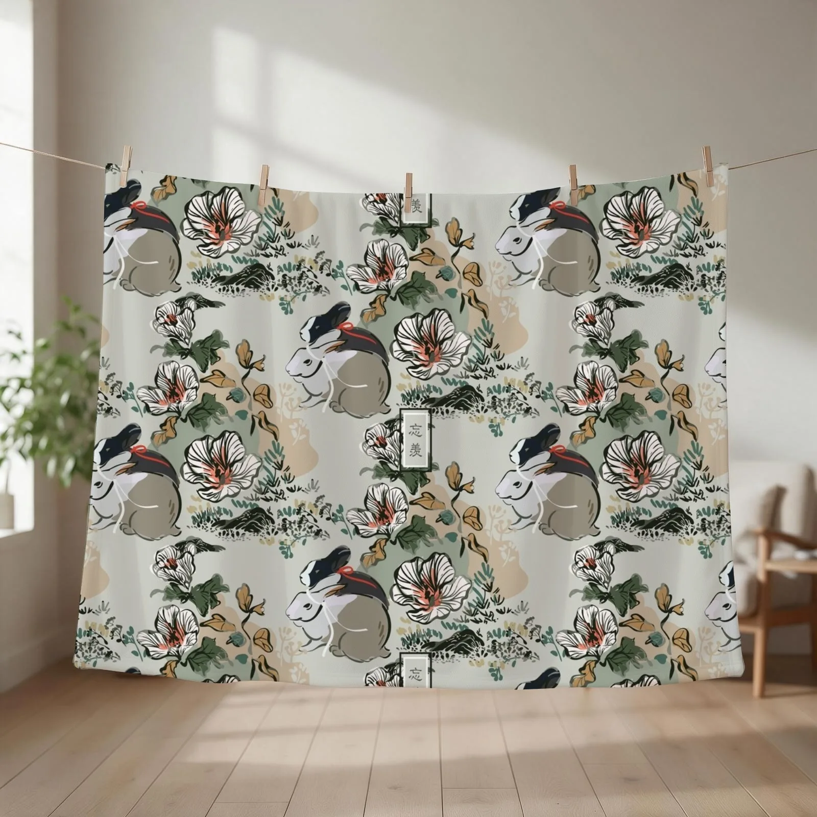 WangXian [SEAMLESS TRADITIONAL] Throw Blanket couch cozy soft plush fuzzy picnic outdoor blanket