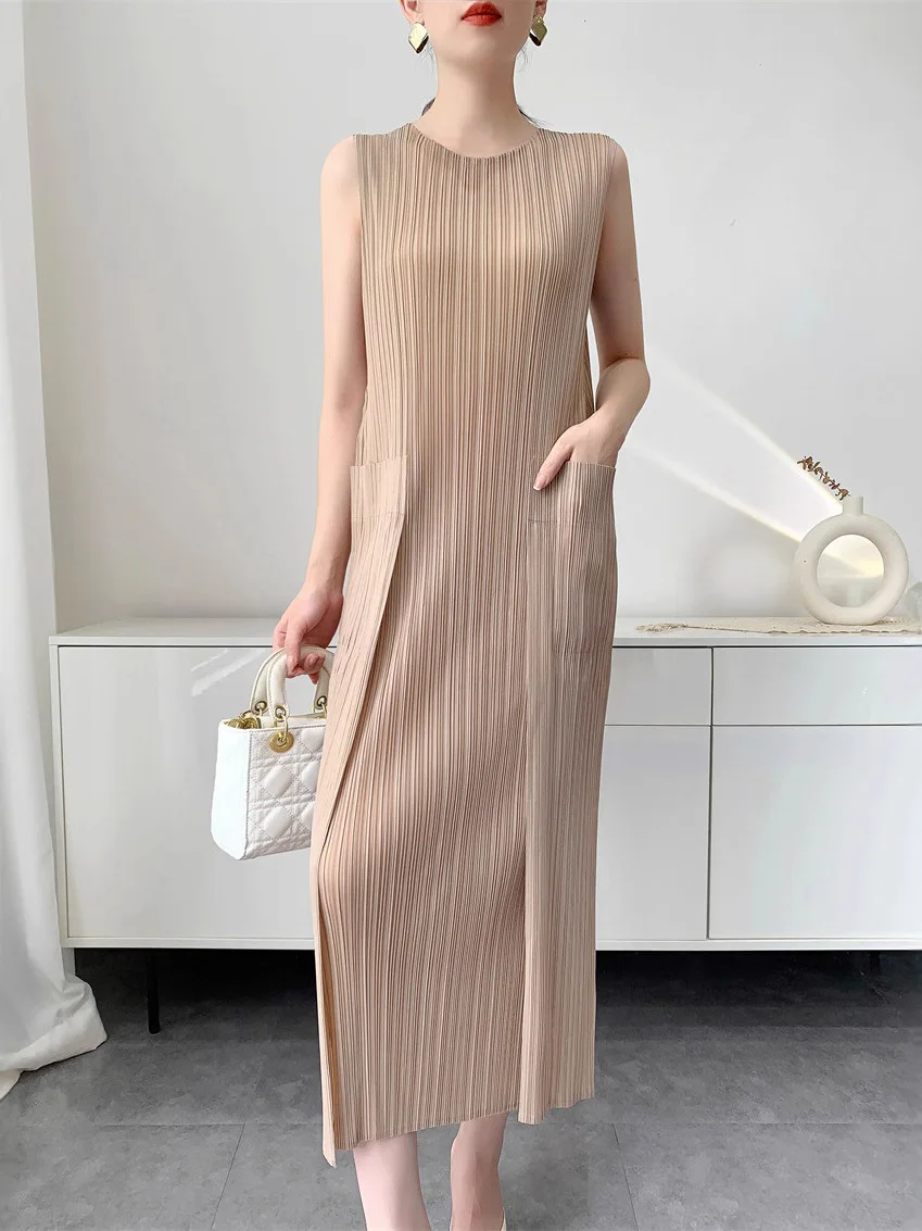 

Женский базовый жилет Ele Folded Dr New Basic Svel с круглым вырезом, средней длины, однотонный, свободного кроя, из полиэстера, для повседневной носки