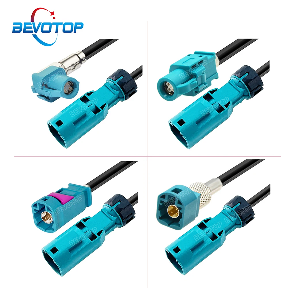 BEVOTOP Car Video LVDS Line Waterproof HSD Z Male to Non-Waterproof HSD Z Male/Female 4Pin Connector 4-Core 535 Wire Harness