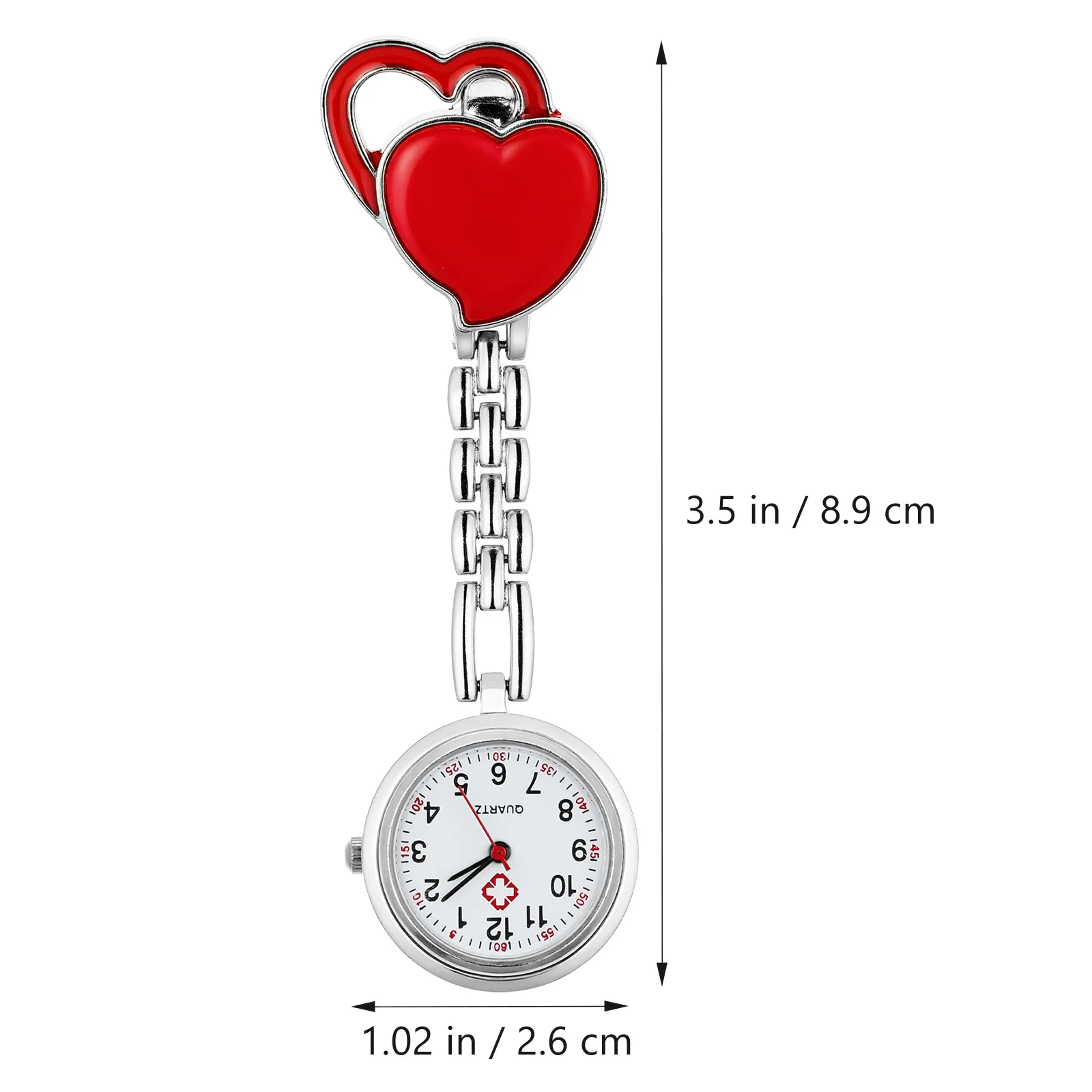 Heart Shaped Pocket Watch Red Heart Shaped Waterproof Hanging Watch For Decor Creative Timepiece Accessory