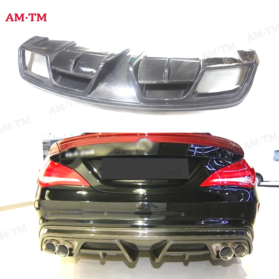 

For Benz CLA Class W117 CLA45 CLA260 2013-2019 Carbon Fiber Car Rear Bumper Diffuser Rear Side Splitters Spoiler Lip