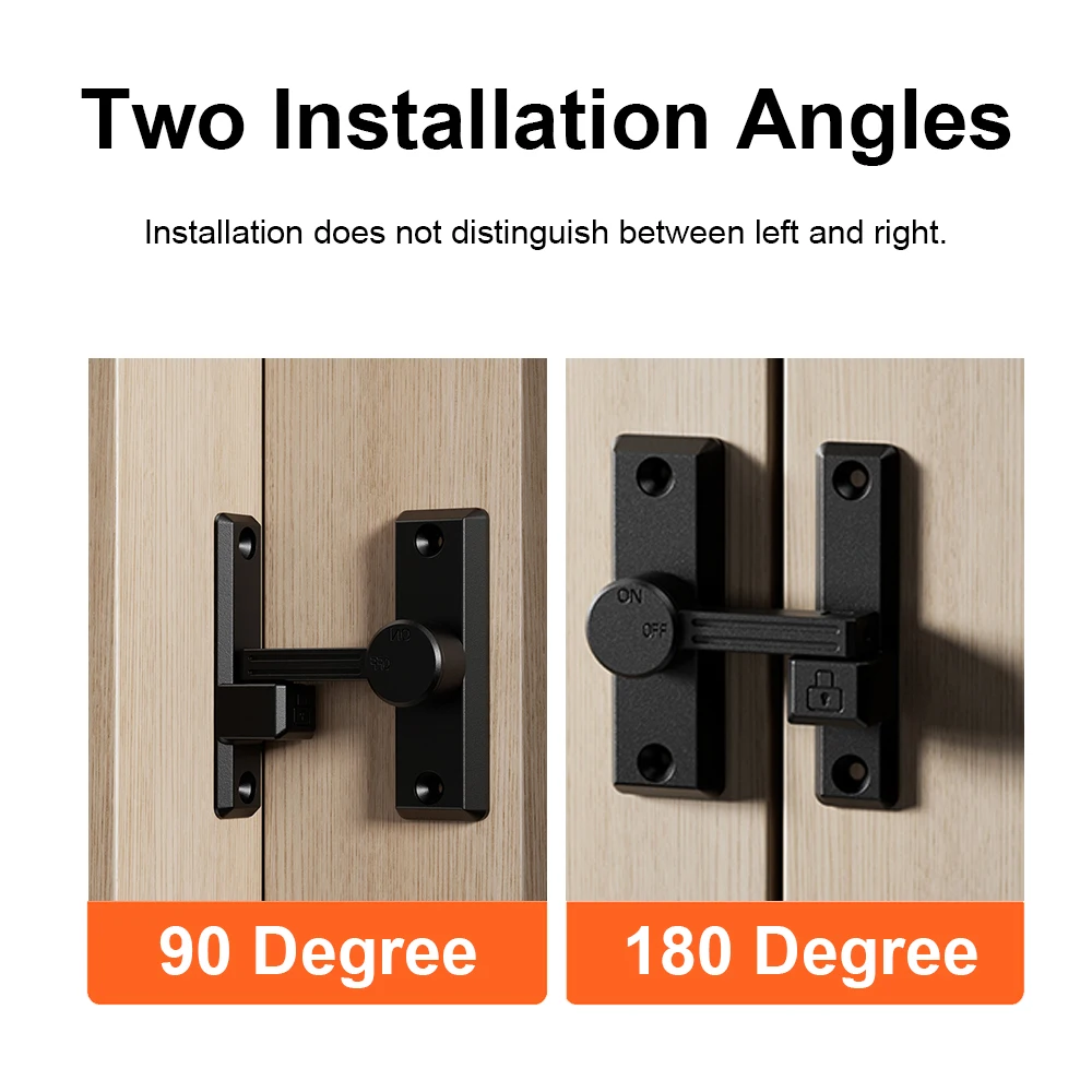 Anti-theft Buckle Latches Sliding Door Locks 90 180 Degree Home Cupboard Door Catches DIY Hardware Accessories