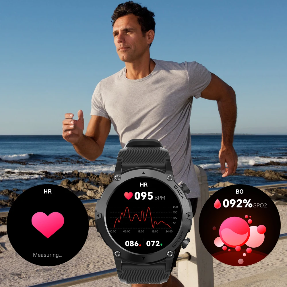 Reloj inteligente militar C20 para hombre, negro de carbono, Ultra ejército, para exteriores, IP68, 5ATM, resistente al agua, frecuencia cardíaca, oxígeno en sangre, reloj inteligente Satm 2023