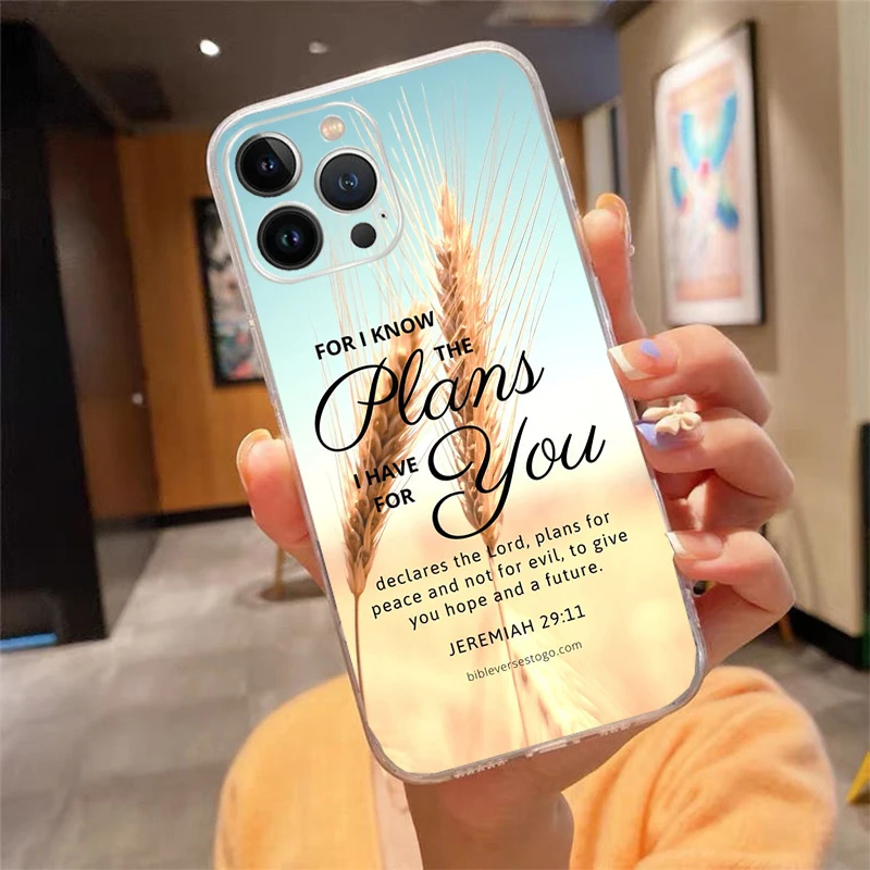 Christian Bible Verses Phone Case For iphone 17 Pro Max Air 16 15 14 13 Pro Max 15 16 Pro 15Plus