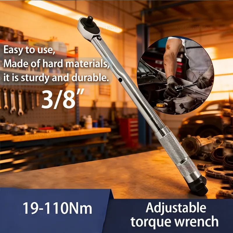 

3/8in torque wrench 1PC automotive torque wrench 3/8" Adjustable drive torque wrench preset bicycle torque wrench