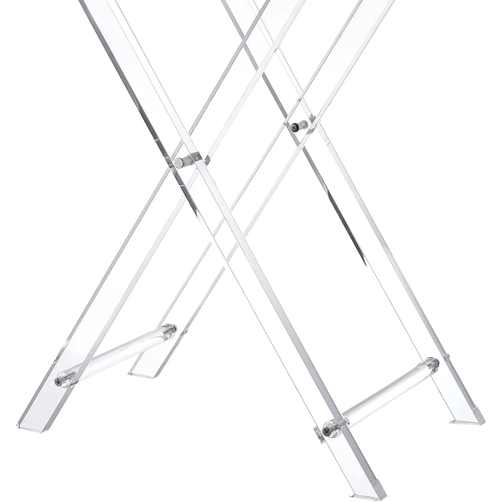 US Furniture Acrylic Folding Tray Table, Side End Table,Clear,Modern,19x13 inch,23 inch High