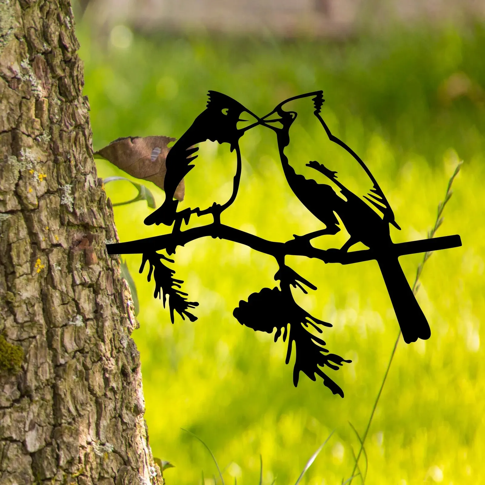 Metal Birds Yard Decor for Tree, Metal Raven/Owl,Steel Art, Garden Sculpture, Outdoor Decorations, Backyard Art, Silhouette Art