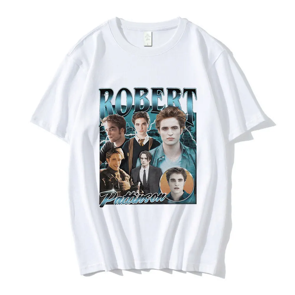 Robert Pattinson T-shirts Twilight Saga Edward Cullen Graphic Print T-shirt Streetwear Men Women Oversized Pure Cotton T Shirt